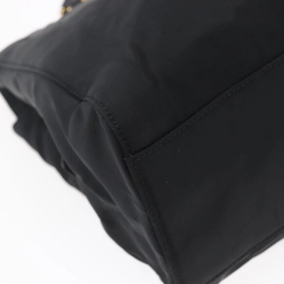 PRADA Chain Shoulder Bag Nylon Black Gold Auth 148283 - Picture 5 of 16